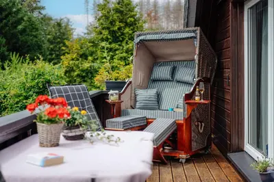 Ein Sitzbereich in der Unterkunft Feriendomizil Tippe