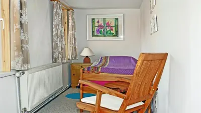 Ein Sitzbereich in der Unterkunft Ferienhaus Oliv