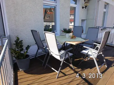 Ein Balkon oder eine Terrasse in der Unterkunft Ferienwohnung Stricker Typ E