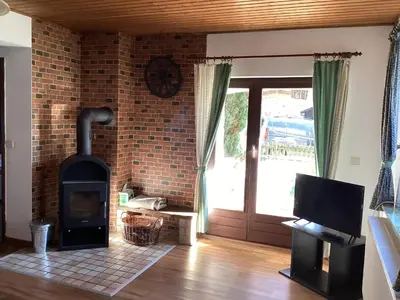 Ein Sitzbereich in der Unterkunft Detached holiday residence in the wonderfully beautiful Harz