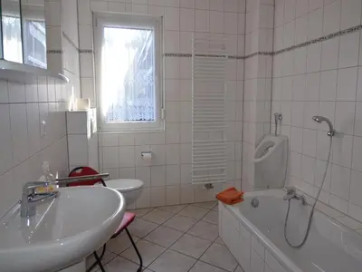 Ein Badezimmer in der Unterkunft Ferienhaus in Elend