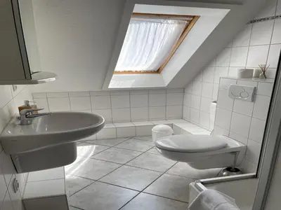 Ein Badezimmer in der Unterkunft Ferienhaus in Elend
