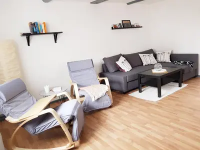 Ein Sitzbereich in der Unterkunft FeWo Königstein 2