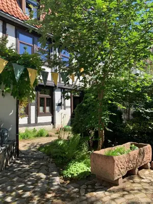 Ein Garten an der Unterkunft Ferienwohnungen an der Blasiikirche