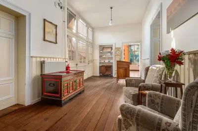 Ein Sitzbereich in der Unterkunft Villa Bianca am Huy