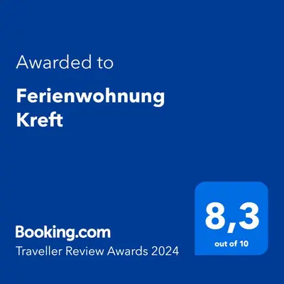 Ein Zertifikat, Auszeichnung, Logo oder anderes Dokument, das in der Unterkunft Ferienwohnung Kreft ausgestellt ist