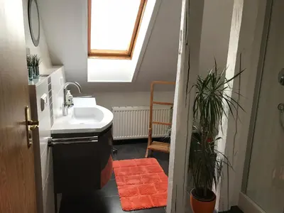 Ein Badezimmer in der Unterkunft Ferienwohnung Kreft