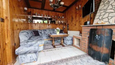 Ein Sitzbereich in der Unterkunft Ferienhaus Gleesner