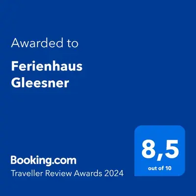 Ein Zertifikat, Auszeichnung, Logo oder anderes Dokument, das in der Unterkunft Ferienhaus Gleesner ausgestellt ist