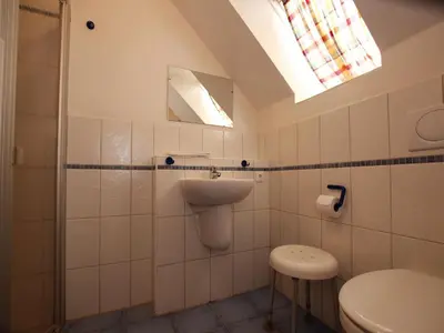 Ein Badezimmer in der Unterkunft Ferienhaus in Wernigerode mit Gemeinschaftspool