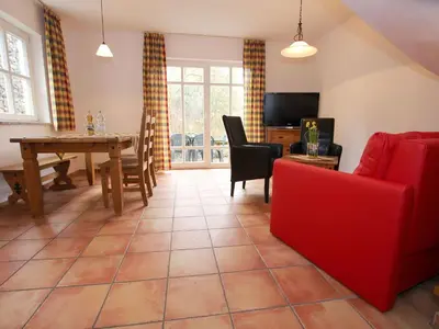 Ein Sitzbereich in der Unterkunft Ferienhaus in Wernigerode mit Innenpool
