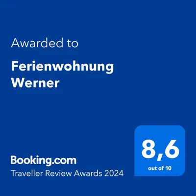 Ein Zertifikat, Auszeichnung, Logo oder anderes Dokument, das in der Unterkunft Ferienwohnung Werner ausgestellt ist
