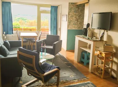 Ein Sitzbereich in der Unterkunft Ferienwohnung Himmelblau - Altenau Harz