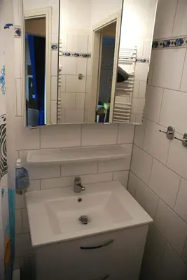 Ein Badezimmer in der Unterkunft Ferienwohnung Himmelblau - Altenau Harz