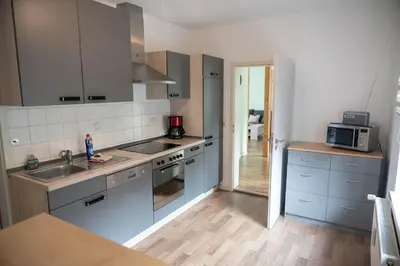 Küche/Küchenzeile in der Unterkunft Harznester - Ferienhaus am Thie