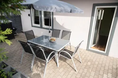 Ein Patio oder anderer Außenbereich in der Unterkunft Harznester - Ferienhaus am Thie