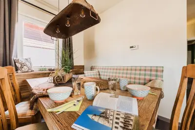 Ein Sitzbereich in der Unterkunft Ferienwohnung HarzReise