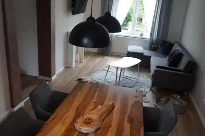 Ein Sitzbereich in der Unterkunft Ferienhaus Hundertmorgenfeld 33
