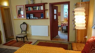 Ein Bett oder Betten in einem Zimmer der Unterkunft Ottos Ferienwohnung Goslar