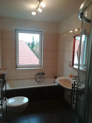 Ein Badezimmer in der Unterkunft Ferienwohnung Brocken