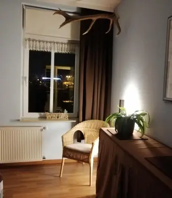 Ein Sitzbereich in der Unterkunft Ferienwohnung HARZgeNUSS