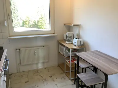 Küche/Küchenzeile in der Unterkunft Ferienwohnung Harzblick 3