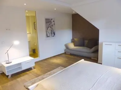 Ein Bett oder Betten in einem Zimmer der Unterkunft Haus an der Bode