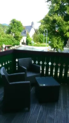 Ein Sitzbereich in der Unterkunft Fürstenhof Wernigerode Garni