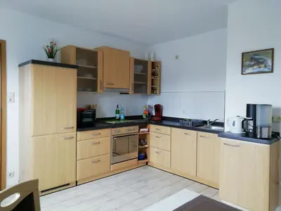 Küche/Küchenzeile in der Unterkunft Ferienwohnung Quedlinburg OT Gernrode Harz