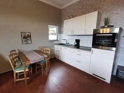 Küche/Küchenzeile in der Unterkunft Ferienwohnung mit Brockenblick Ginko