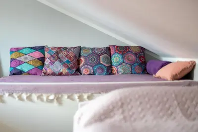Ein Bett oder Betten in einem Zimmer der Unterkunft Ferienhaus am Osterberg