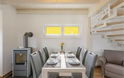 Ein Sitzbereich in der Unterkunft Ferienhausdorf Thale