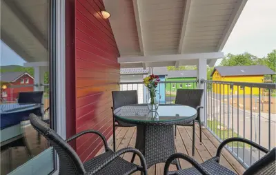 Ein Balkon oder eine Terrasse in der Unterkunft Ferienhausdorf Thale