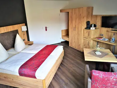 Ein Bett oder Betten in einem Zimmer der Unterkunft Feriendomizil Schlossblick