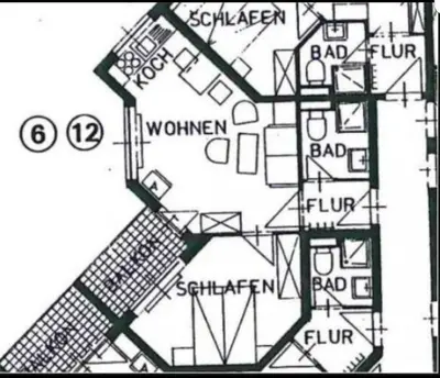 Grundriss der Unterkunft Appartement ZweiteHeimat