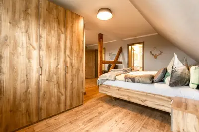 Ein Bett oder Betten in einem Zimmer der Unterkunft Gasthof Obere Mühle