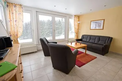 Ein Sitzbereich in der Unterkunft Haus Panorama Sankt Andreasberg