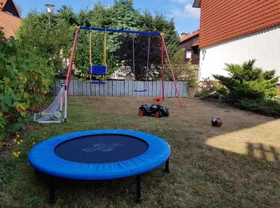Ein Kinderspielbereich in der Unterkunft Ferienwohnungen Trute