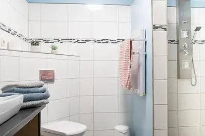 Ein Badezimmer in der Unterkunft Schloss Stiege