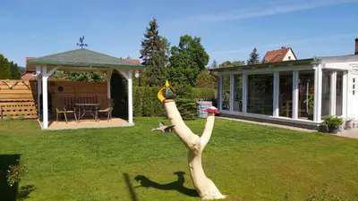 Ein Garten an der Unterkunft Ferienhaus Zur Lehns mit Garten am Harz