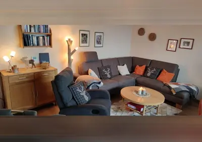 Ein Sitzbereich in der Unterkunft Ferienwohnung HEXE mit Komfort ****