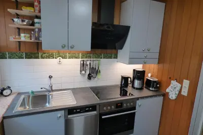 Küche/Küchenzeile in der Unterkunft Familien Ferienwohnung Harzer Schöllchen