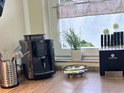 Kaffee-/Teezubehör in der Unterkunft Wurmbergblick Nico in Braunlage 4 Sterne zertifiziert vom DTV inklusive Wäschepakete