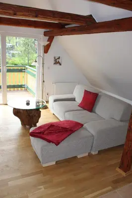 Ein Sitzbereich in der Unterkunft Haus der Berge