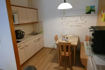 Küche/Küchenzeile in der Unterkunft Ferienwohnung Reese- Horstmann mit Hallenbad und Sauna, WLAN 
