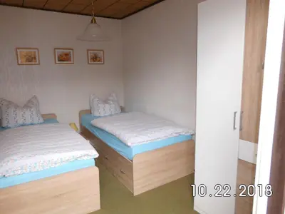 Ein Bett oder Betten in einem Zimmer der Unterkunft Bungalow, Nähe Ilsenburg und Wernigerode