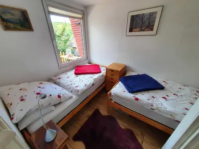 Ein Bett oder Betten in einem Zimmer der Unterkunft Ferienhaus 
