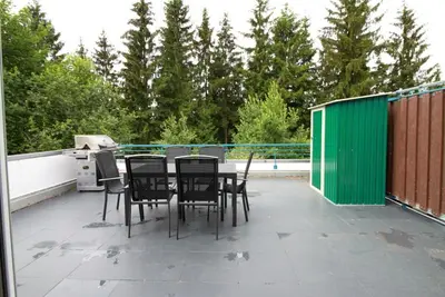 Ein Balkon oder eine Terrasse in der Unterkunft App 624 Panoramic Hohegeiß Terrassenhaus