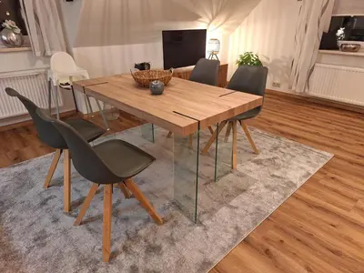Ein Sitzbereich in der Unterkunft Ferienwohnung am Kurpark in Zorge im Harz