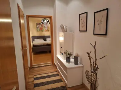Ein Bett oder Betten in einem Zimmer der Unterkunft Ferienwohnung am Kurpark in Zorge im Harz